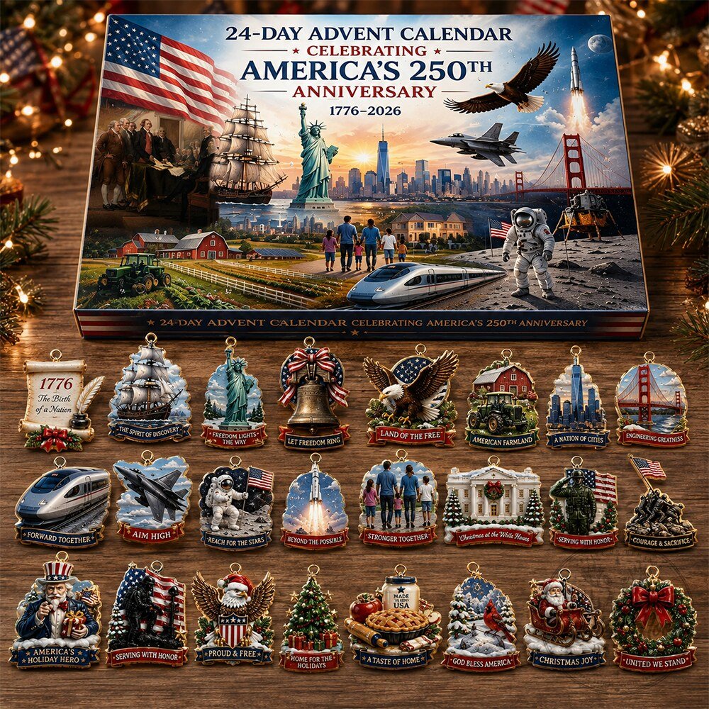 24-Day America 250th Anniversary Advent Calendar 2026 Holiday Ornaments