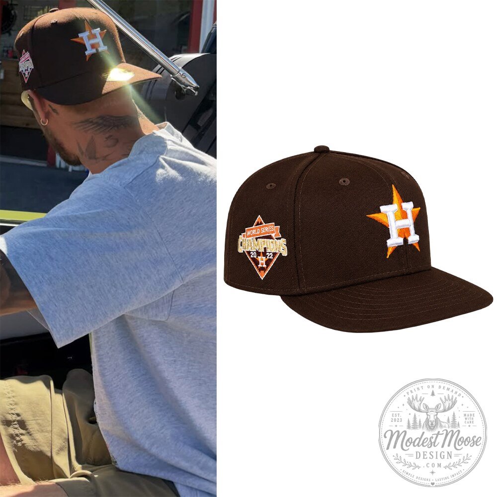 Justin Bieber Houston Astros 2022 World Series Champions Brown Hat