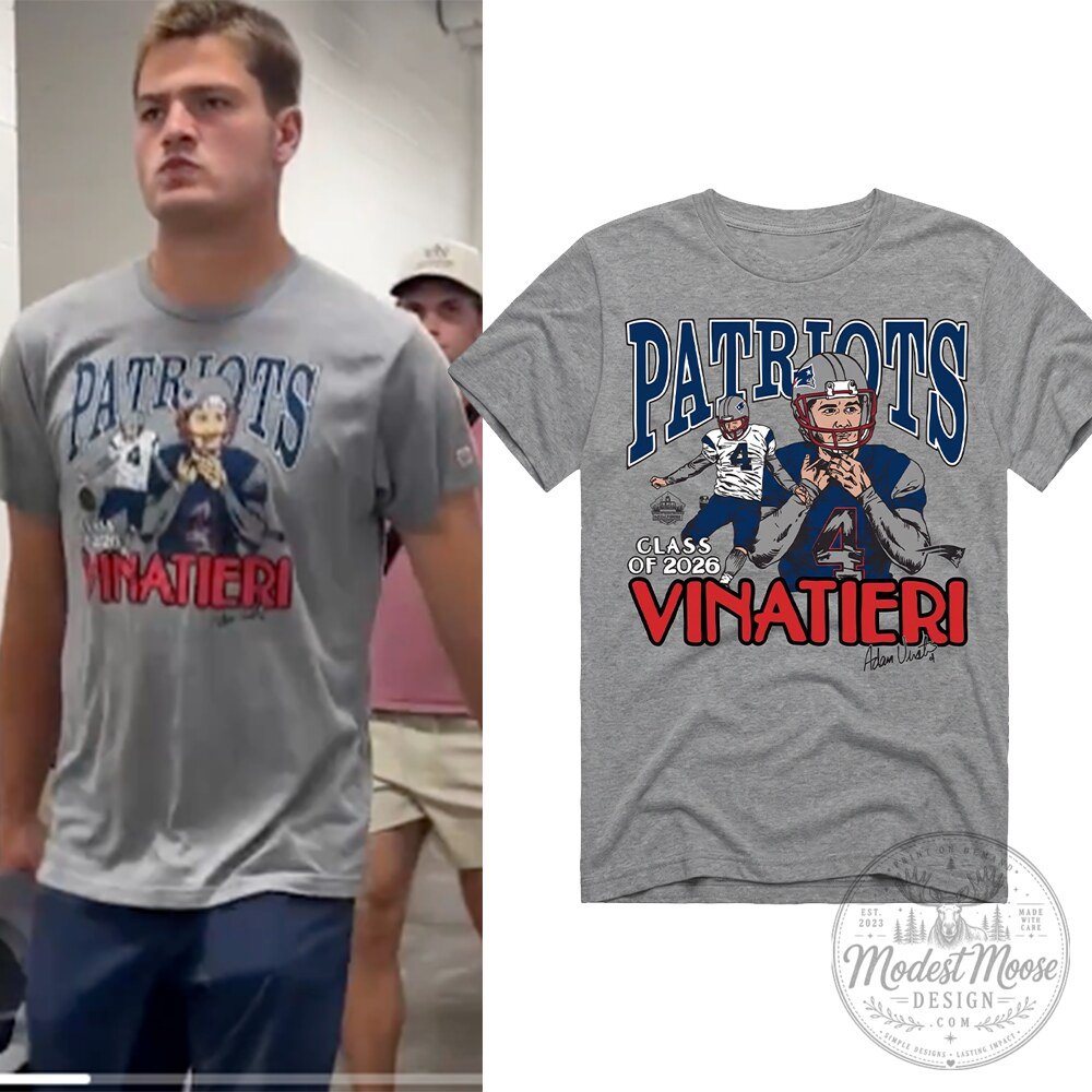 Drake Maye AJ Brown Adam Vinatieri Patriots Class Of 2026 Hall Of Fame Shirt