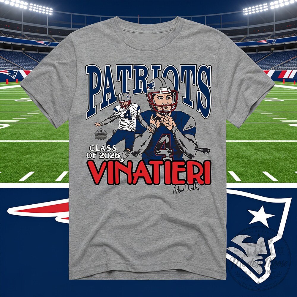 Drake Maye AJ Brown Adam Vinatieri Patriots Class Of 2026 Hall Of Fame Shirt 9 Drake Maye AJ Brown Adam Vinatieri Patriots Class Of 2026 Hall Of Fame Shirt