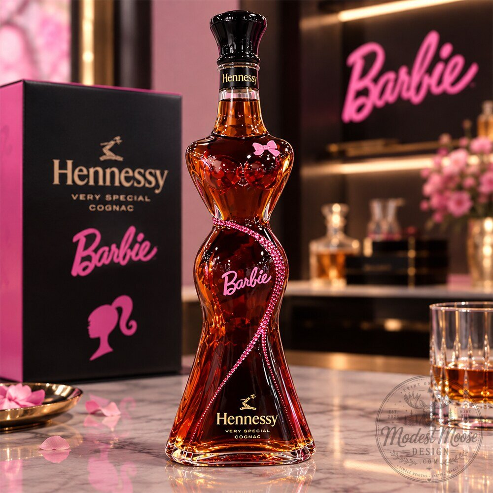 Barbie x Hennessy Very Special Empty Cognac Whiskey Bottle