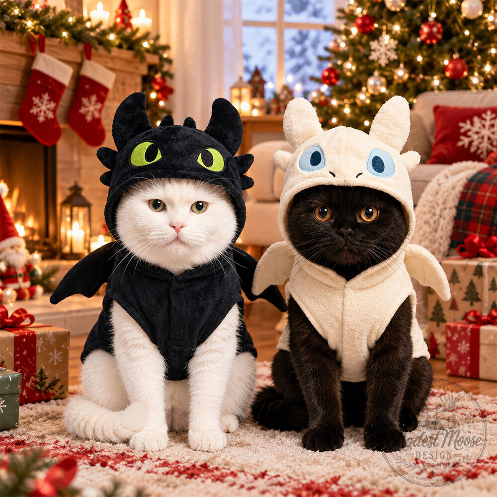 Cozyydragons Toothless And Light Fury Dragon Cat Costumes For Christmas 2026