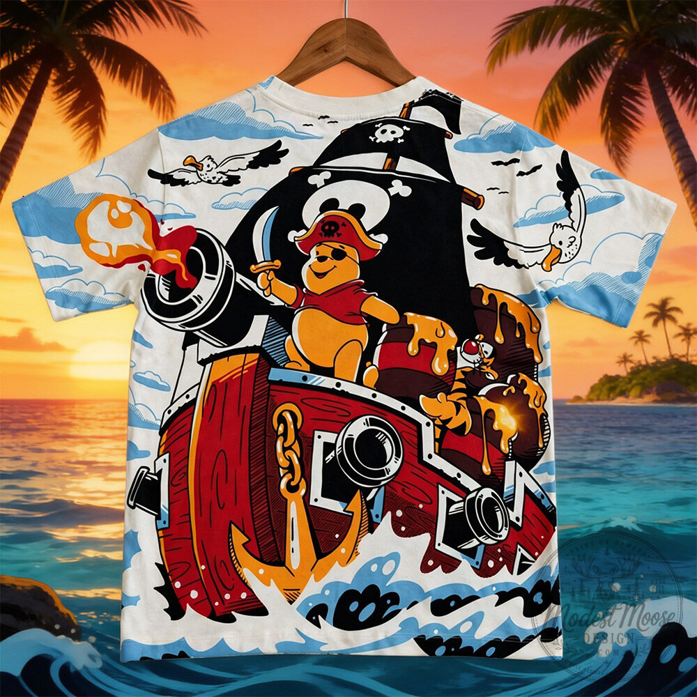 "Discover Disney Pirate Pooh Shirts and Squishmallows Mofusand Plush Toys" 4 Disney Pirate Winnie the Pooh 3D Shirt