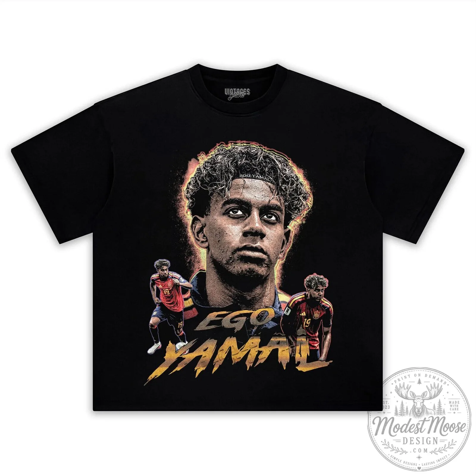 Graphic Design T-Shirt Featuring Football Player Lamine Yamal