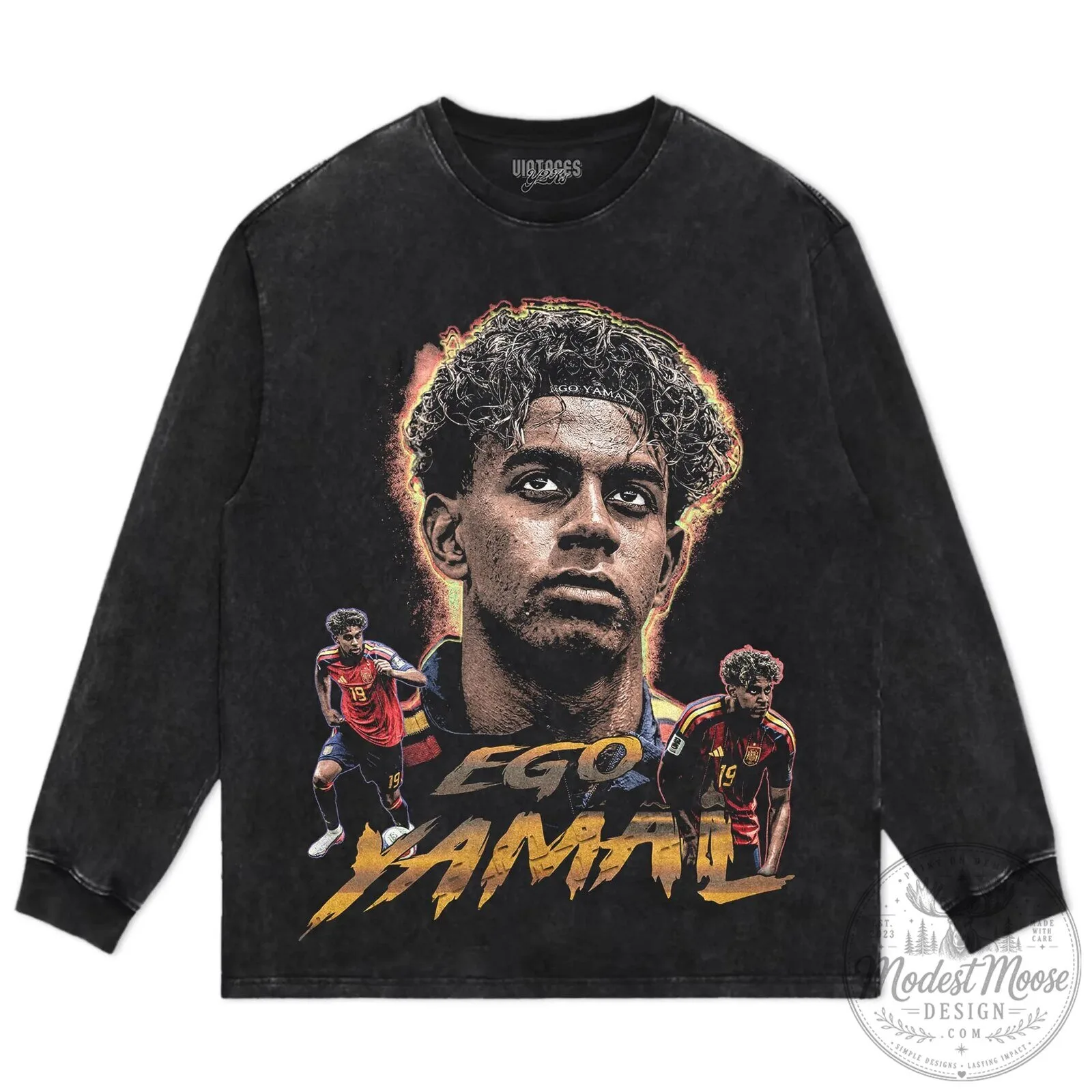 Graphic Design T-Shirt Featuring Football Player Lamine Yamal 16 Graphic Design T-Shirt Featuring Football Player Lamine Yamal