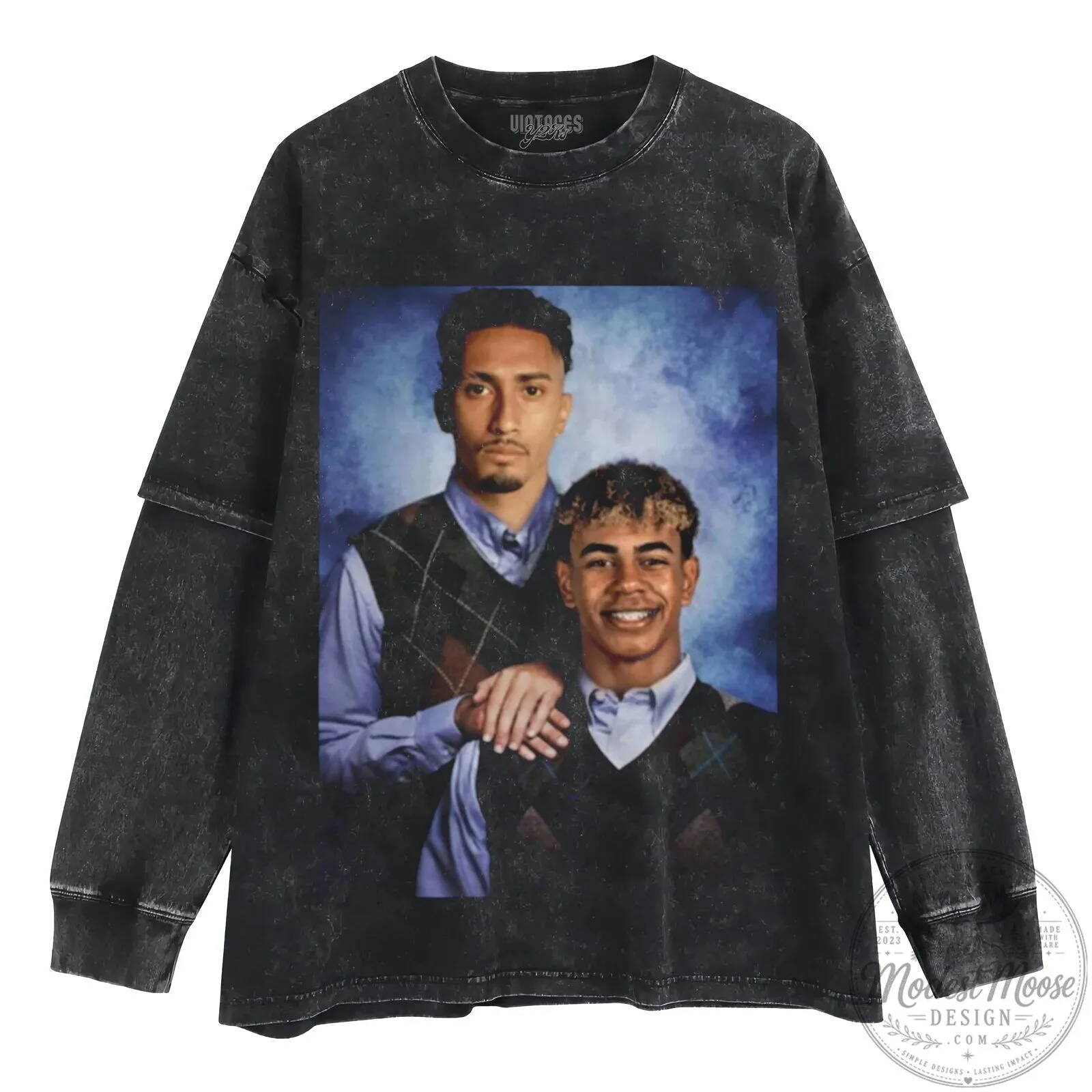 Lamine Yamal Raphinha Step Brothers Vintage Style Long Sleeve T-Shirt