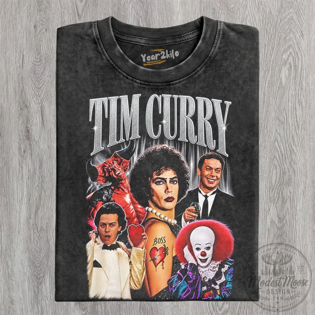 Tim Curry Actor Fan Tribute Vintage Style Black Graphic T-Shirt 21 Tim Curry Actor Fan Tribute Vintage Style Black Graphic T-Shirt