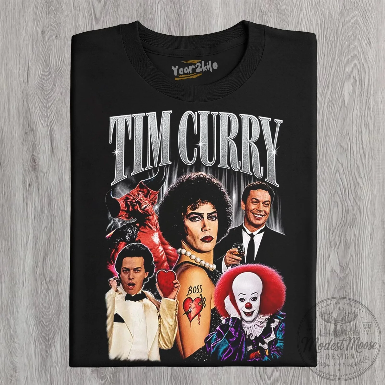 Tim Curry Actor Fan Tribute Vintage Style Black Graphic T-Shirt 14 Tim Curry Actor Fan Tribute Vintage Style Black Graphic T-Shirt