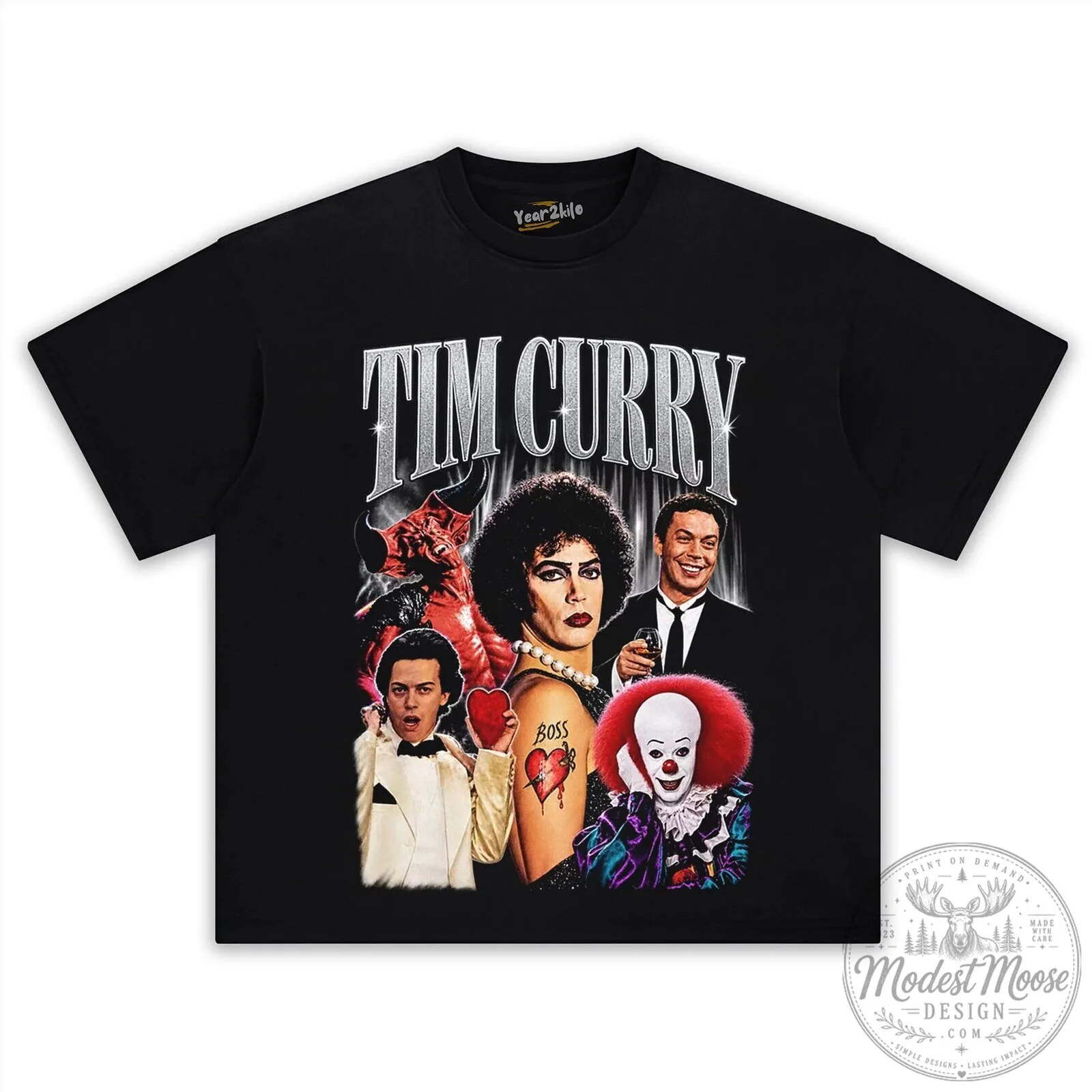 Tim Curry Actor Fan Tribute Vintage Style Black Graphic T-Shirt 15 Tim Curry Actor Fan Tribute Vintage Style Black Graphic T-Shirt