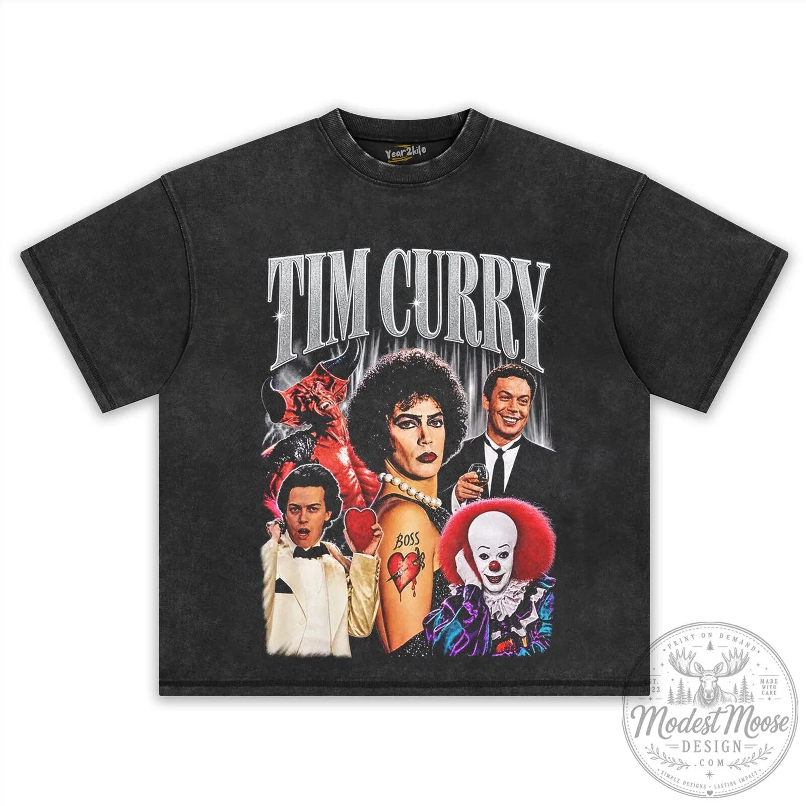 Tim Curry Actor Fan Tribute Vintage Style Black Graphic T-Shirt 16 Tim Curry Actor Fan Tribute Vintage Style Black Graphic T-Shirt