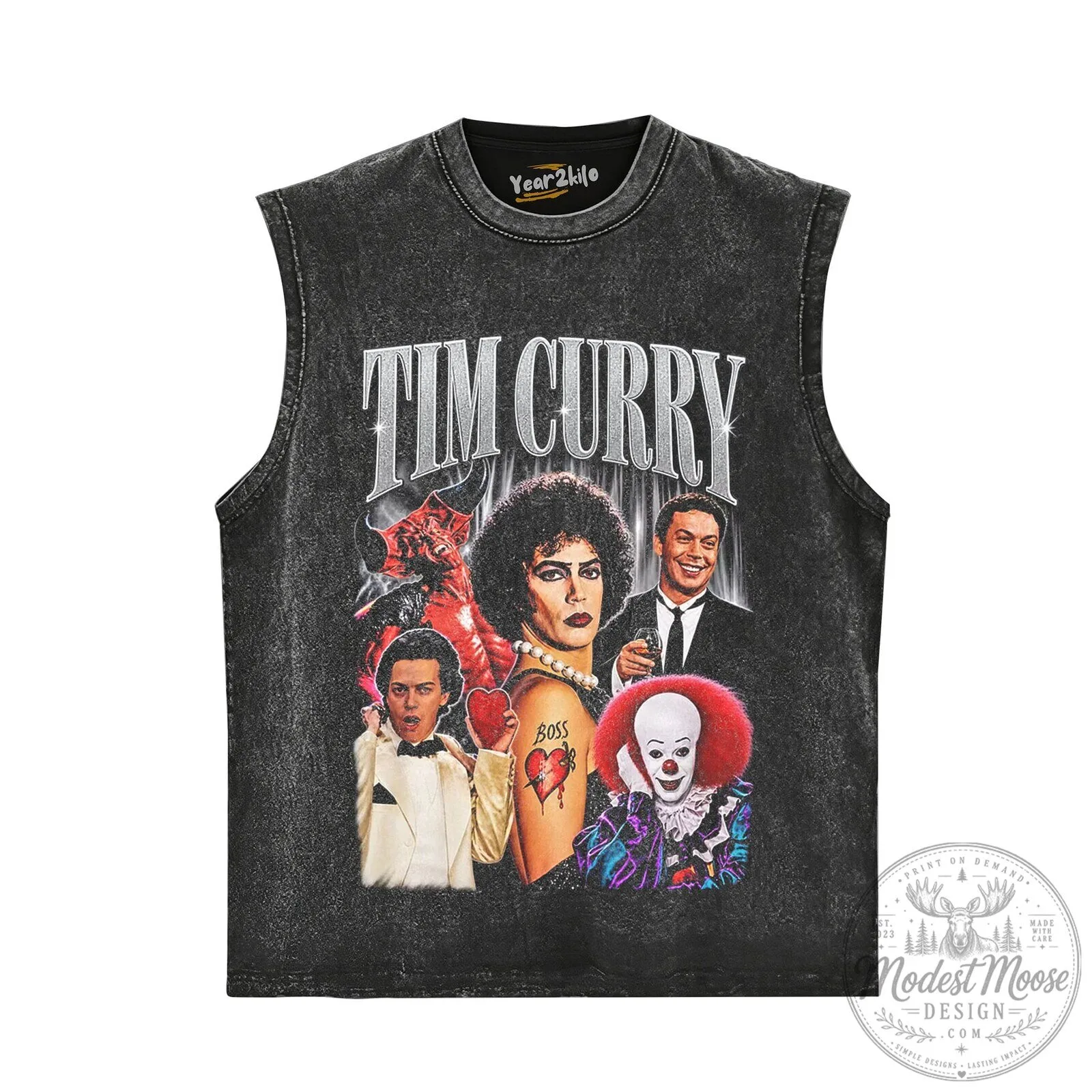 Tim Curry Actor Fan Tribute Vintage Style Black Graphic T-Shirt 17 Tim Curry Actor Fan Tribute Vintage Style Black Graphic T-Shirt