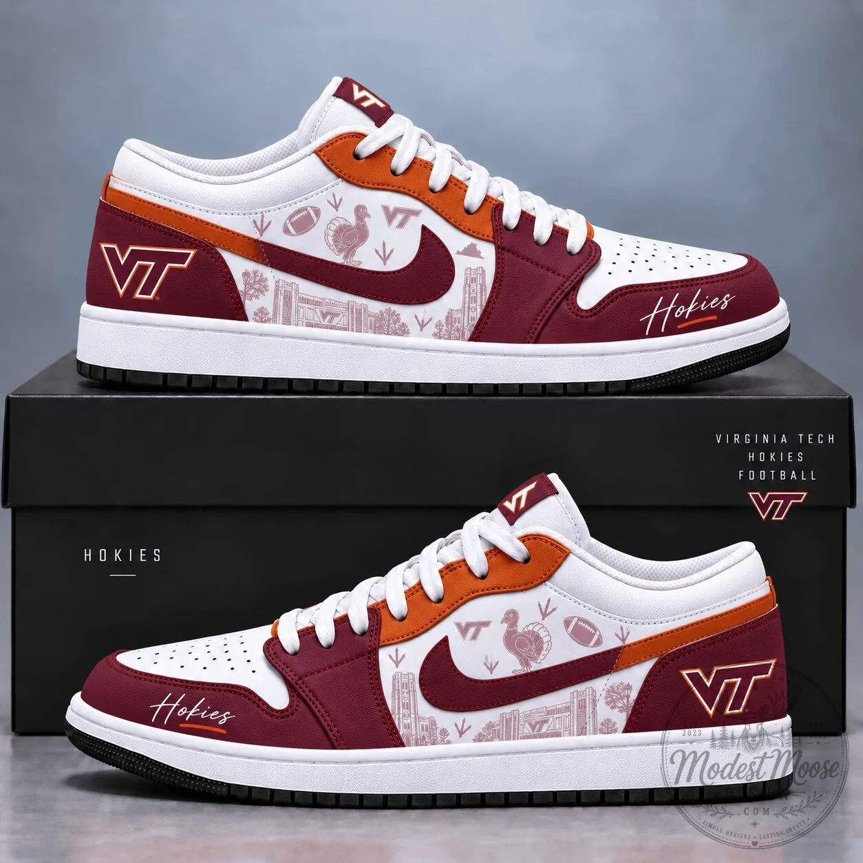 Virginia Tech Hokies Football Team Custom Printed Sneakers