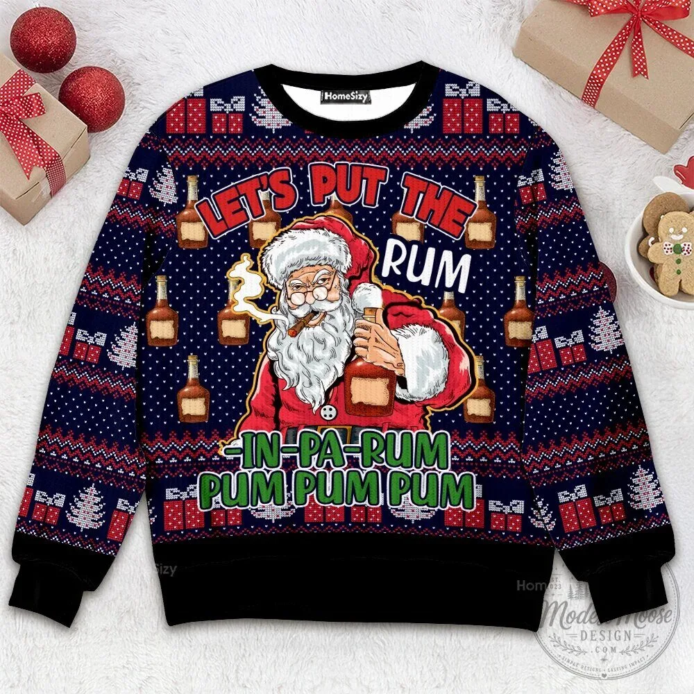 Let's Put The Rum In Pa Rum Pum Pum Pum Ugly Christmas Sweater