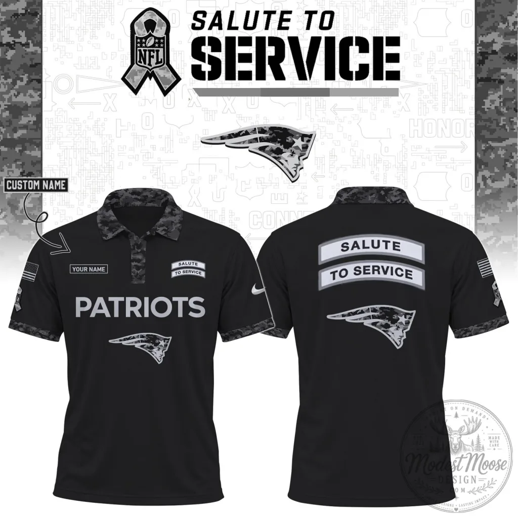 New England Patriots Salute To Service Black Digital Camo Polo Shirt New England Patriots Salute To Service Black Digital Camo Polo Shirt