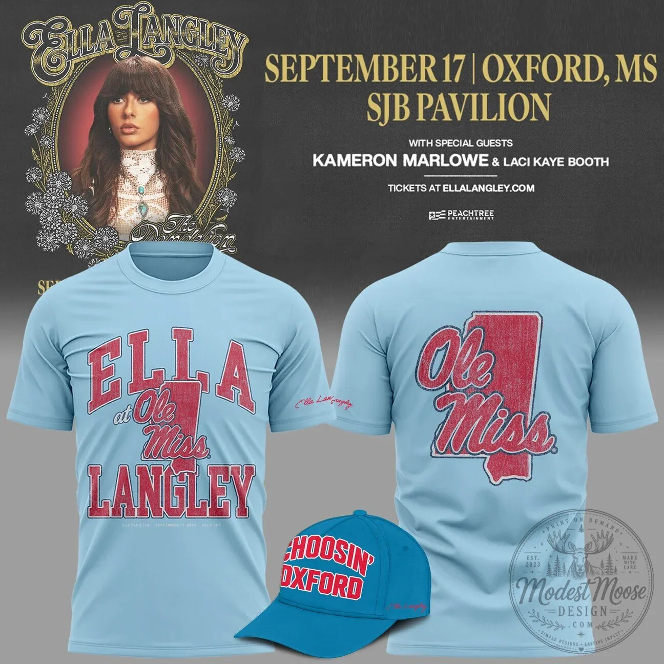 2026 Concert T-Shirt for Ole Miss Rebels - Ella Langley The Dandelion Tour