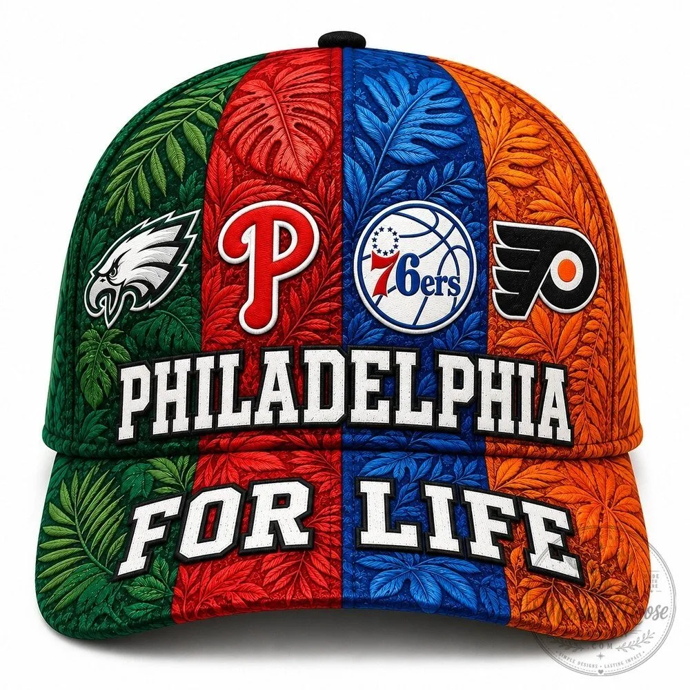 Philadelphia Sports Teams For Life Classic Embroidered Panel Baseball Cap Hat
