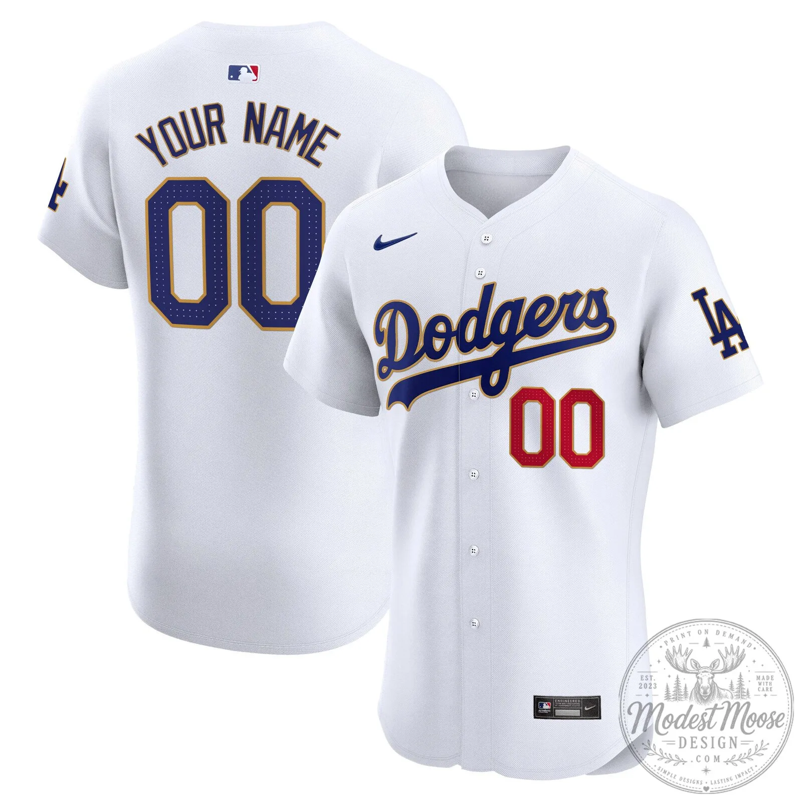 Los Angeles Dodgers Custom White Baseball Jersey