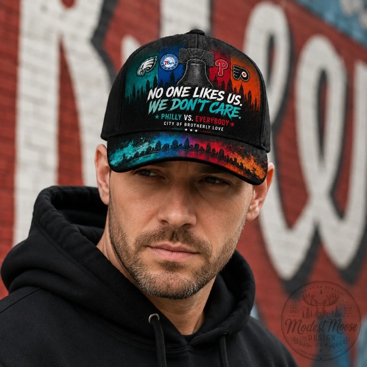 Philadelphia Sports Fan No One Likes Us We Don't Care City of Brotherly Love Cap Hat