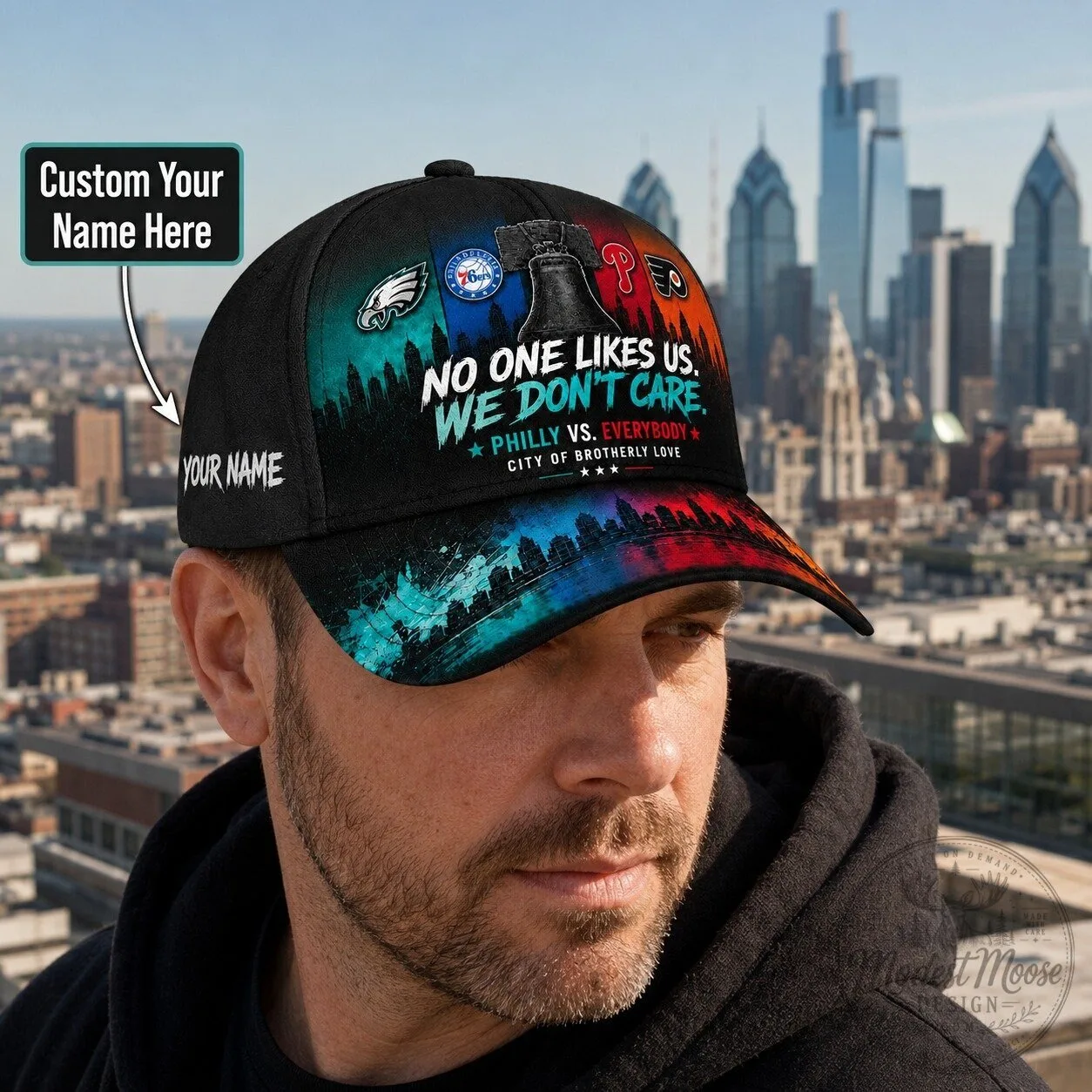 Philadelphia Sports Fan No One Likes Us We Don't Care City of Brotherly Love Cap Hat 21 Philadelphia Sports Fan No One Likes Us We Don