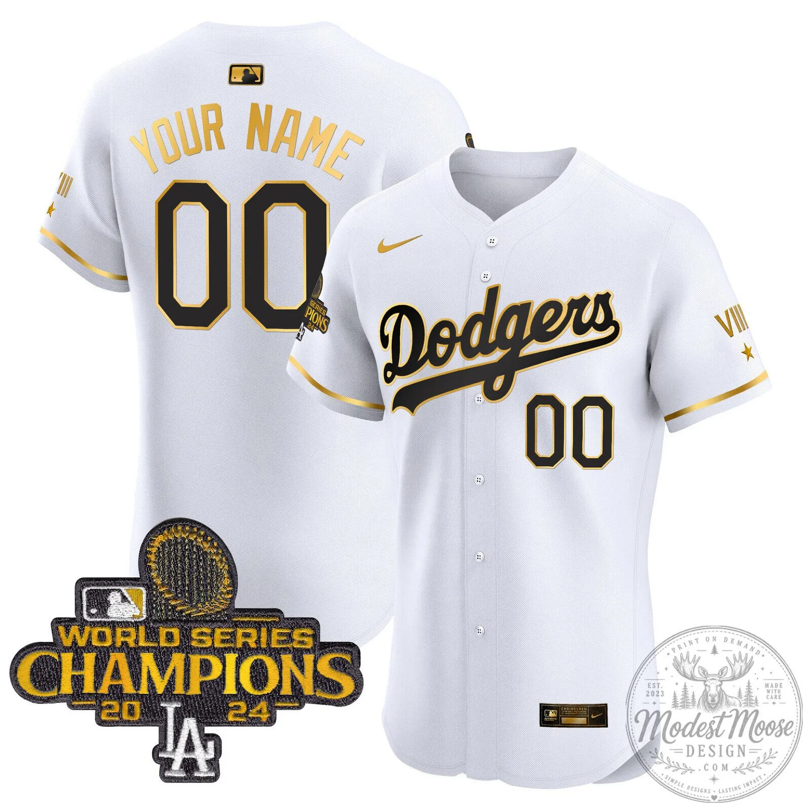 Dodgers 2024 World Series Champions Custom Baseball Jersey 11 Dodgers 2024 World Series Champions Custom Baseball Jersey