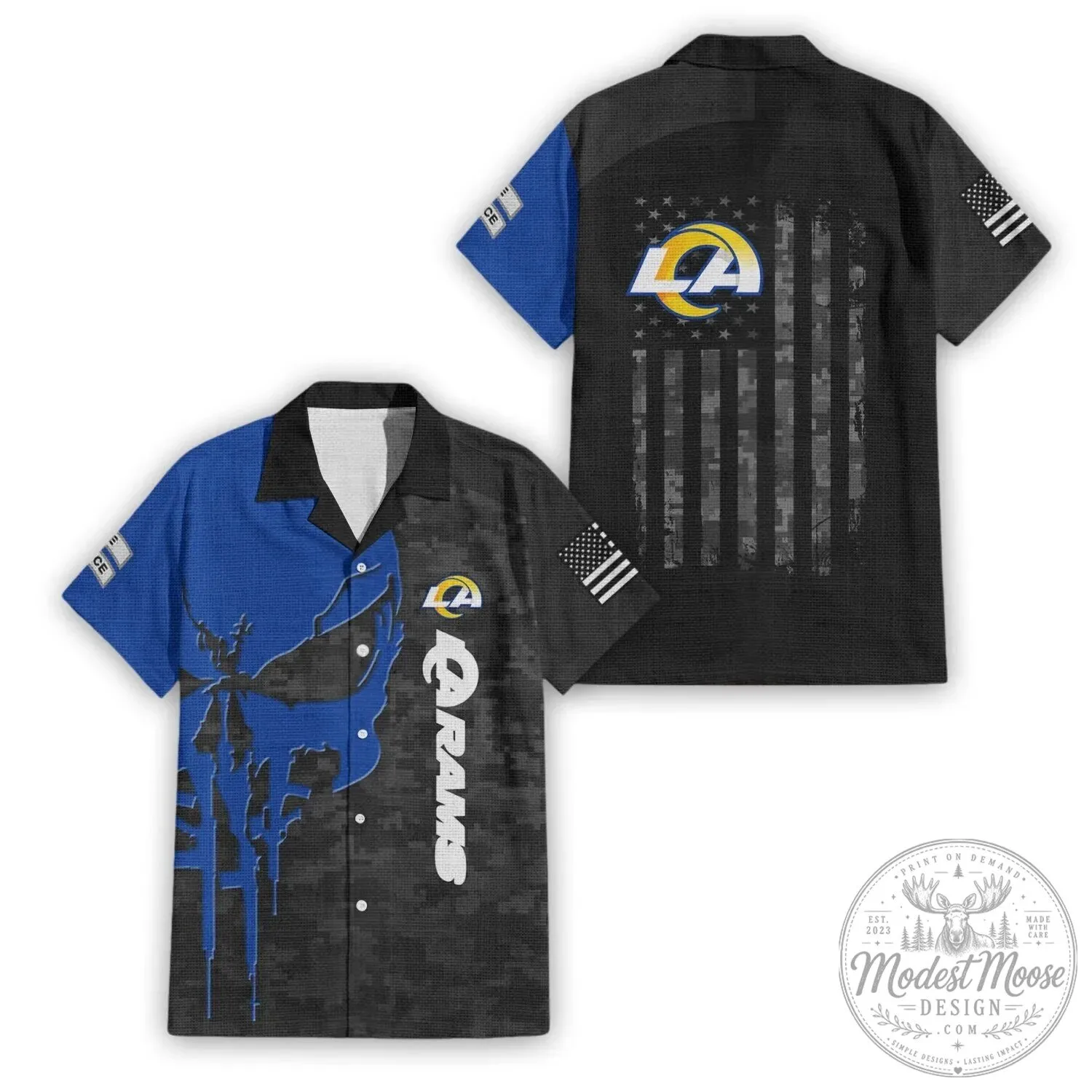 Los Angeles Rams Salute To Service Military Camouflage Hawaiian Shirt 3 Los Angeles Rams Salute To Service Military Camouflage Hawaiian Shirt