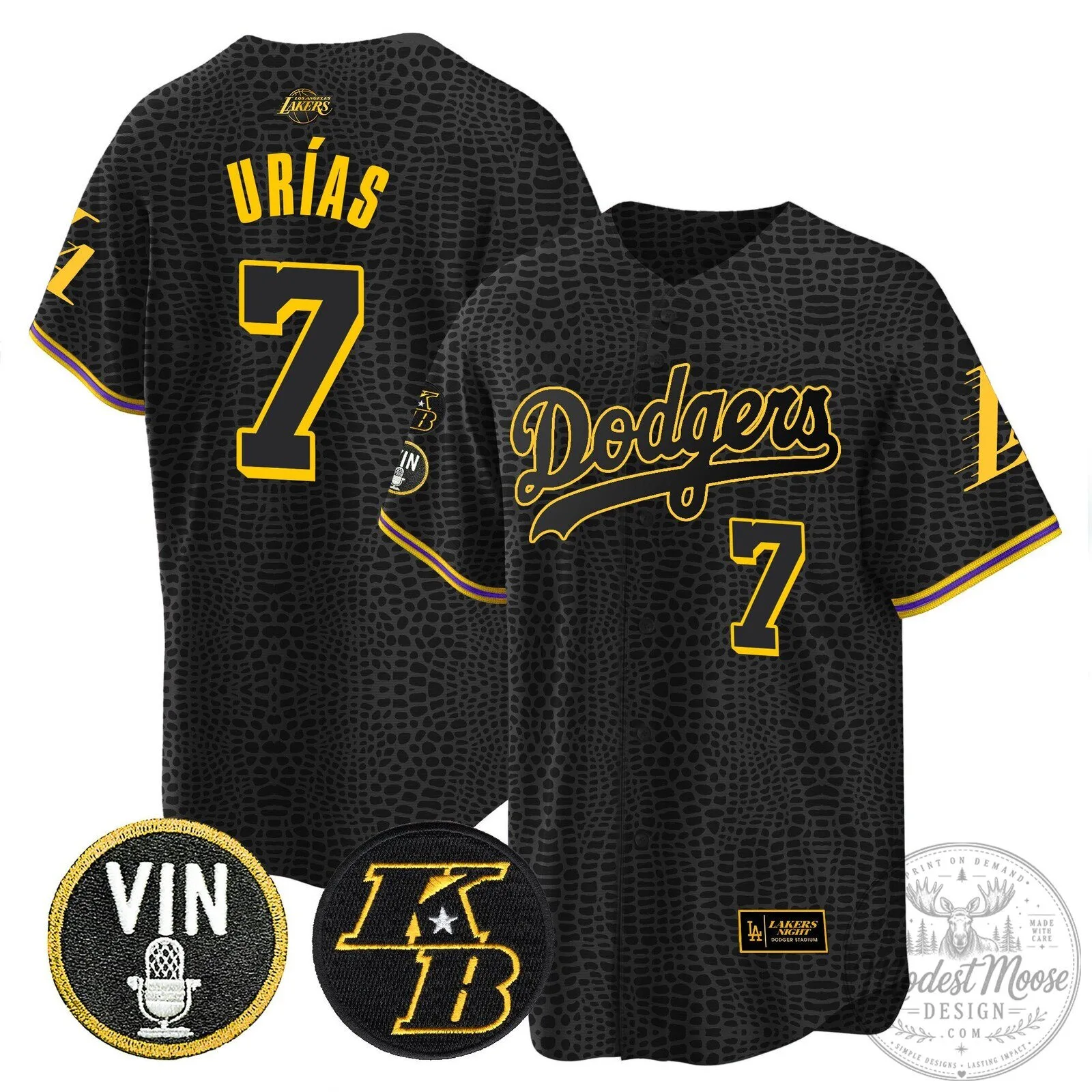 Kobe Bryant Black Mamba Edition Baseball Jersey for Los Angeles Dodgers 55 Kobe Bryant Black Mamba Edition Baseball Jersey for Los Angeles Dodgers