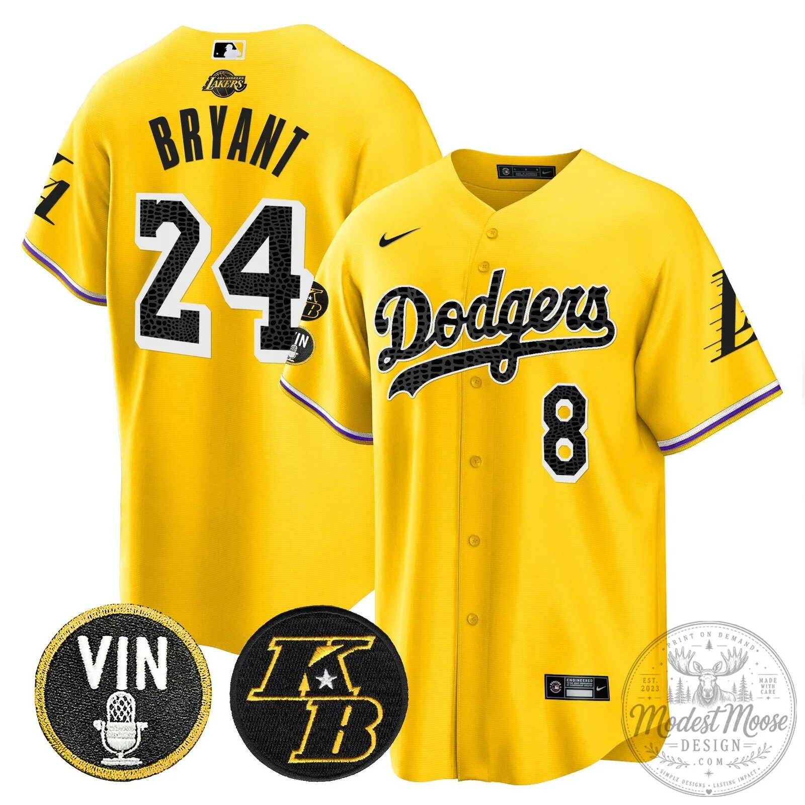 Kobe Bryant Black Mamba Edition Baseball Jersey for Los Angeles Dodgers 76 Kobe Bryant Black Mamba Edition Baseball Jersey for Los Angeles Dodgers