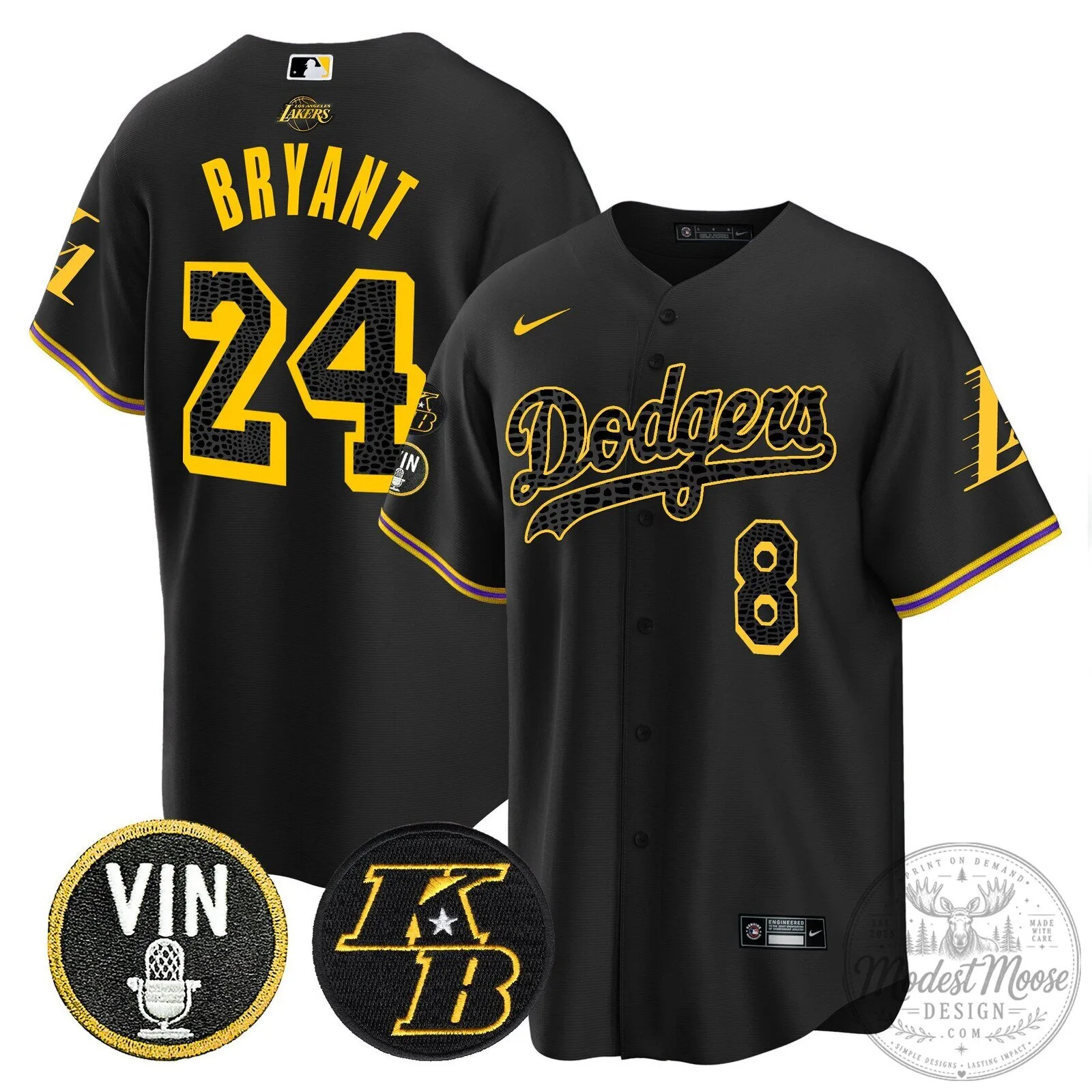 Kobe Bryant Black Mamba Edition Baseball Jersey for Los Angeles Dodgers 92 Kobe Bryant Black Mamba Edition Baseball Jersey for Los Angeles Dodgers