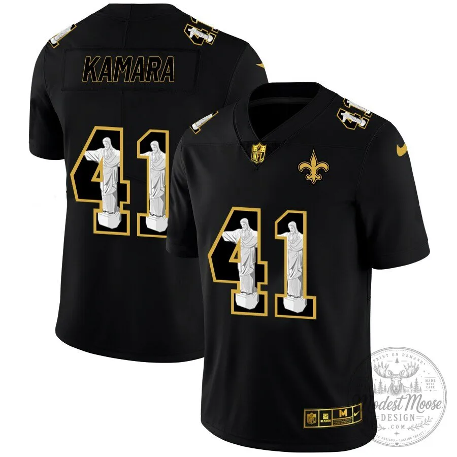Alvin Kamara New Orleans Saints Black Vapor Cristo Redentor Limited Football Jersey
