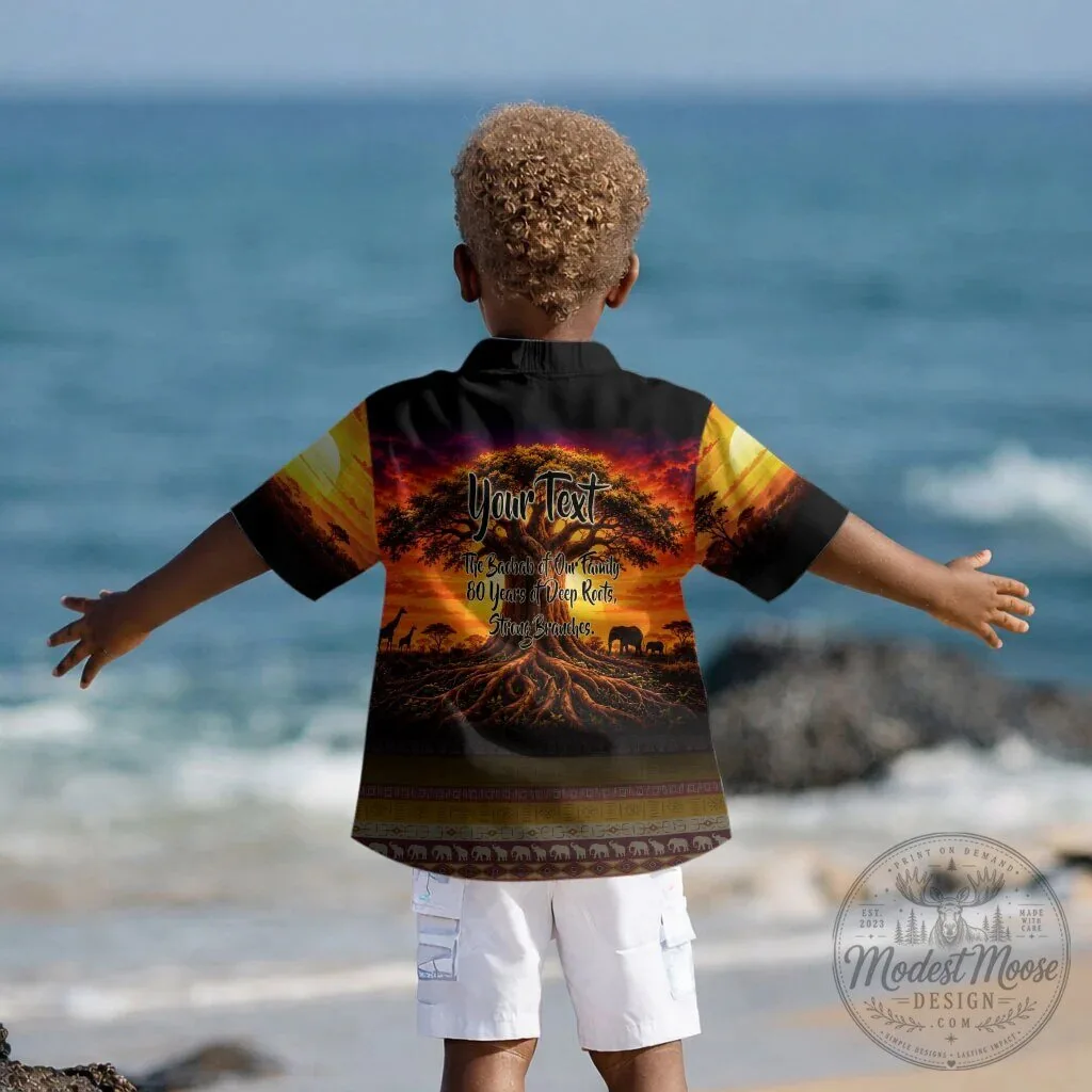 80th Birthday Baobab Tree African Sunset Savanna Hawaiian Shirt 11 80th Birthday Baobab Tree African Sunset Savanna Hawaiian Shirt
