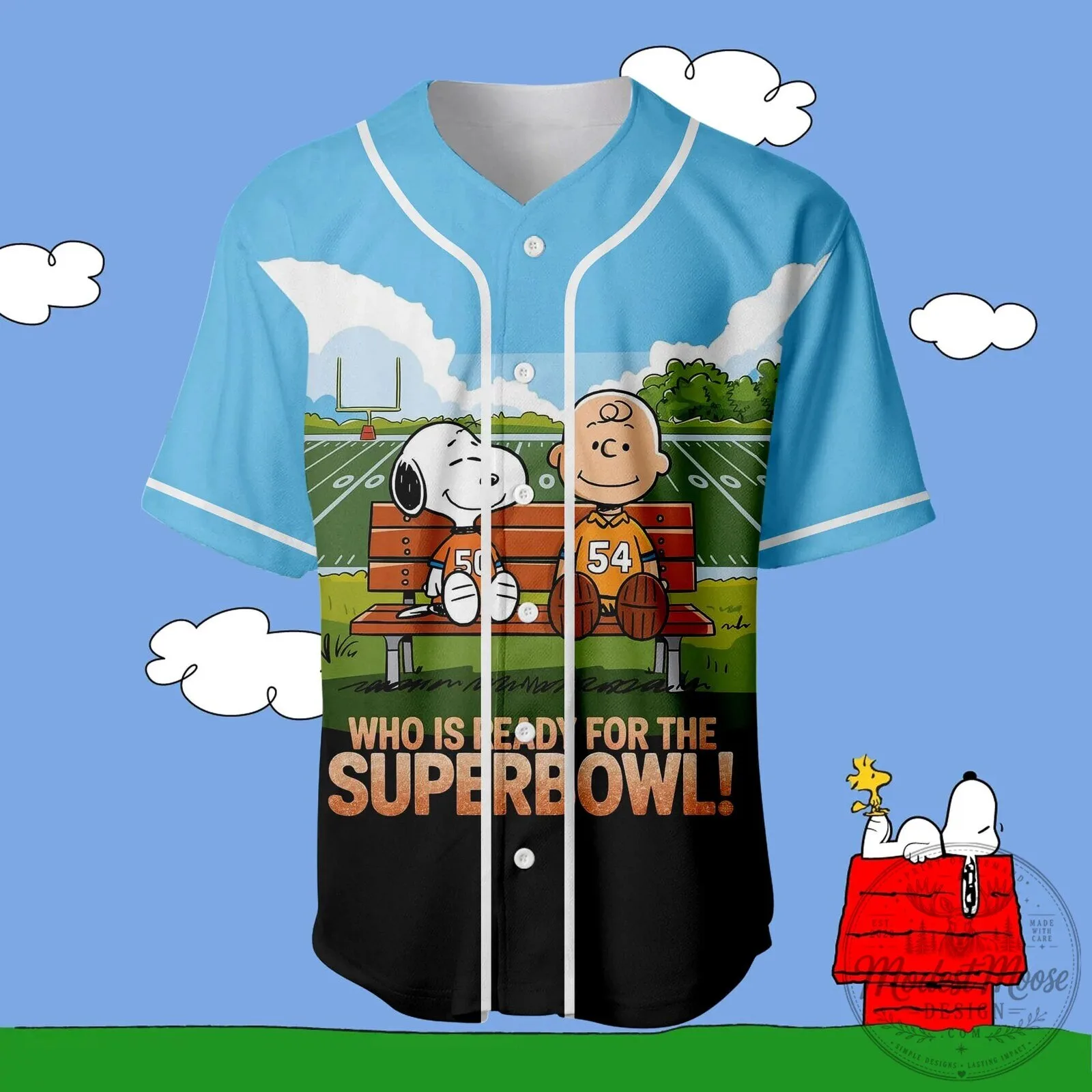 Snoopy and Charlie Brown Super Bowl Football Game Day Baseball Jersey 7 Snoopy and Charlie Brown Super Bowl Football Game Day Baseball Jersey