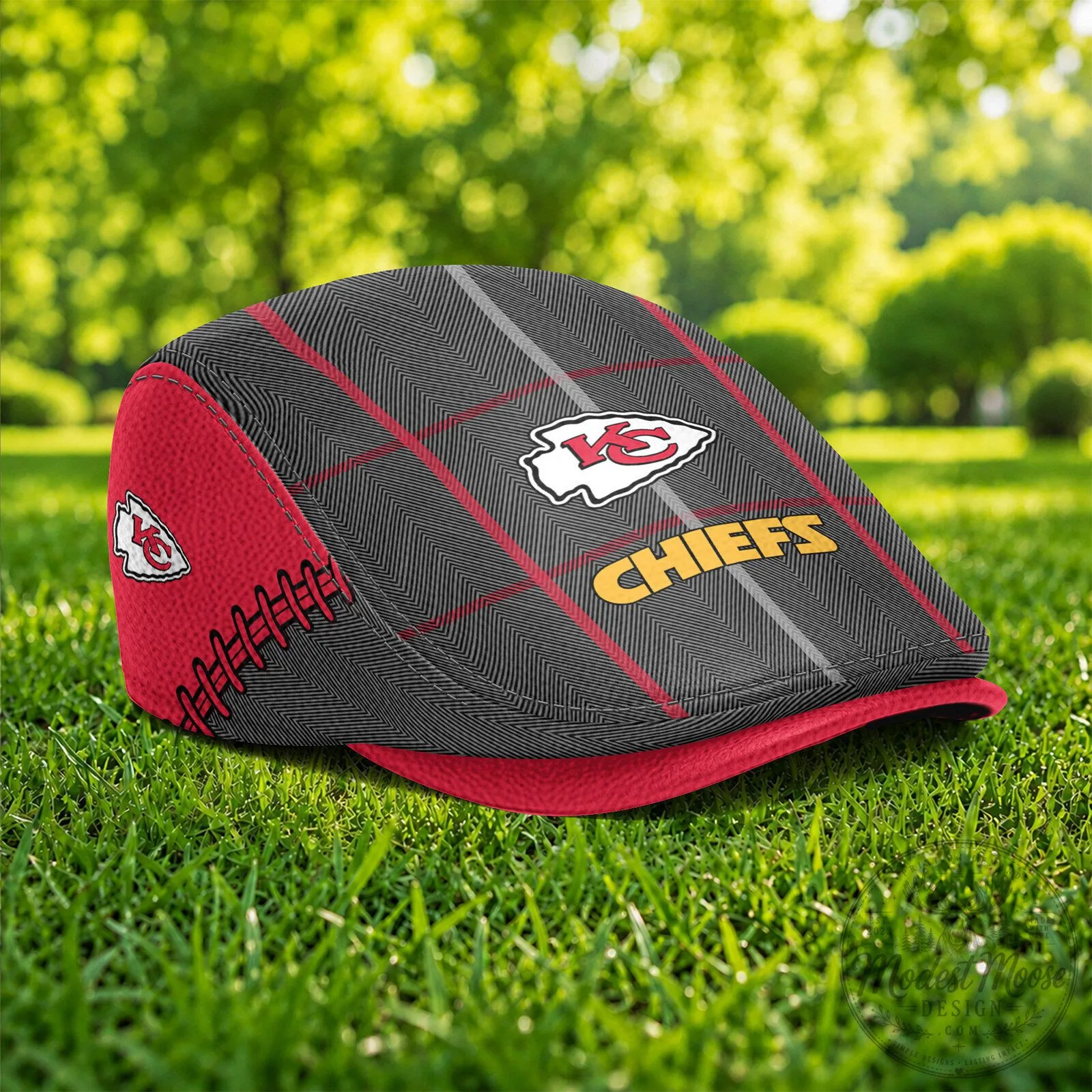 Kansas City Chiefs NFL Football Team Logo Plaid Flat Cap Hat 9 Kansas City Chiefs NFL Football Team Logo Plaid Flat Cap Hat