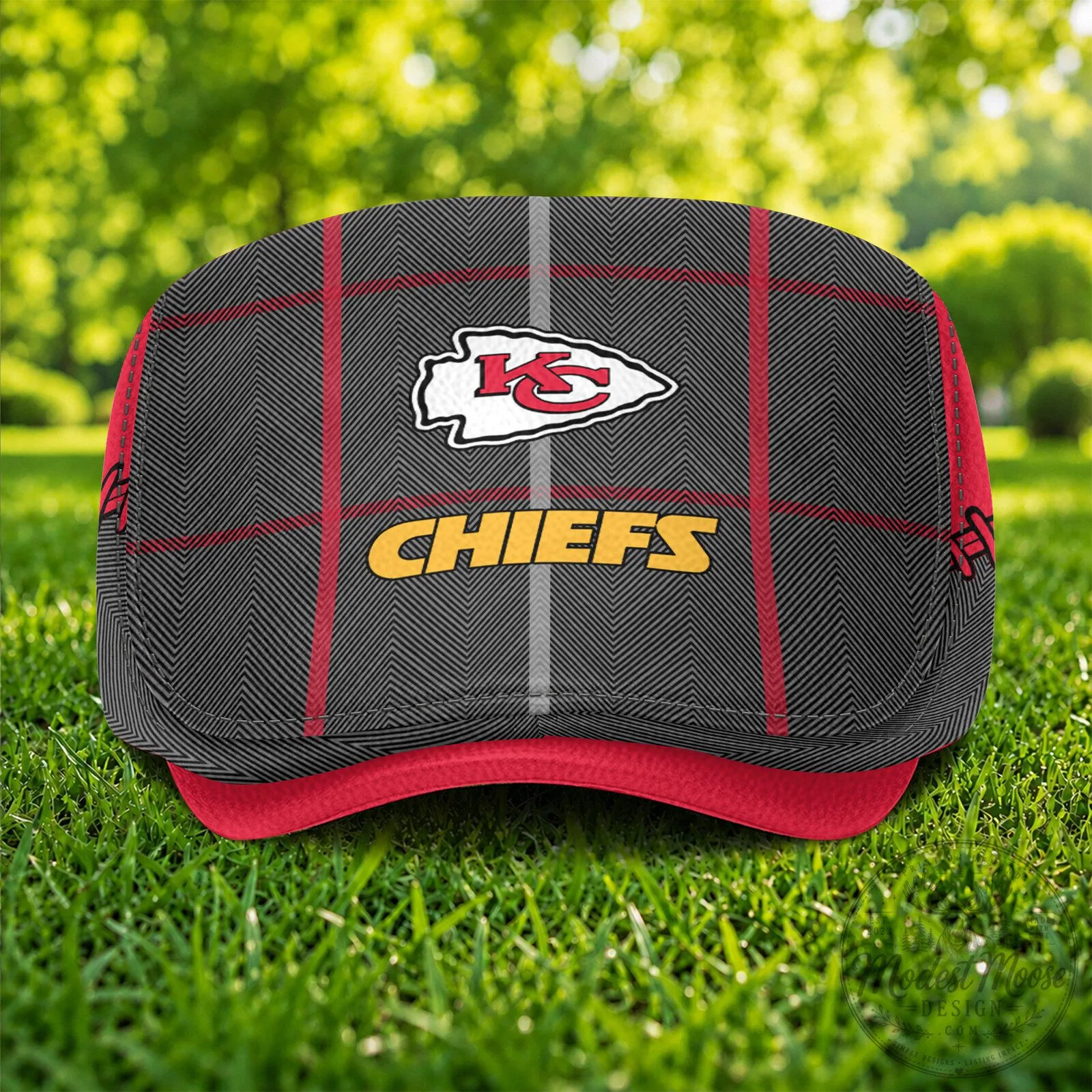 Kansas City Chiefs NFL Football Team Logo Plaid Flat Cap Hat 10 Kansas City Chiefs NFL Football Team Logo Plaid Flat Cap Hat