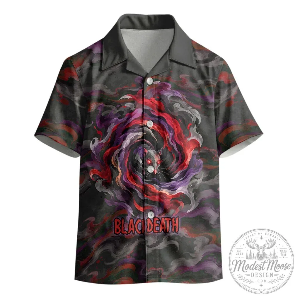 Black Death Plague Doctor Rat Horror Gothic Fantasy Kids Hawaiian Shirt 9 Black Death Plague Doctor Rat Horror Gothic Fantasy Kids Hawaiian Shirt