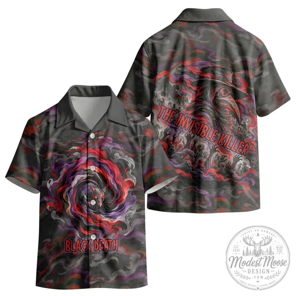 Black Death Plague Doctor Rat Horror Gothic Fantasy Kids Hawaiian Shirt 10 Black Death Plague Doctor Rat Horror Gothic Fantasy Kids Hawaiian Shirt