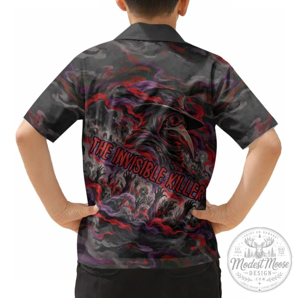 Black Death Plague Doctor Rat Horror Gothic Fantasy Kids Hawaiian Shirt 11 Black Death Plague Doctor Rat Horror Gothic Fantasy Kids Hawaiian Shirt