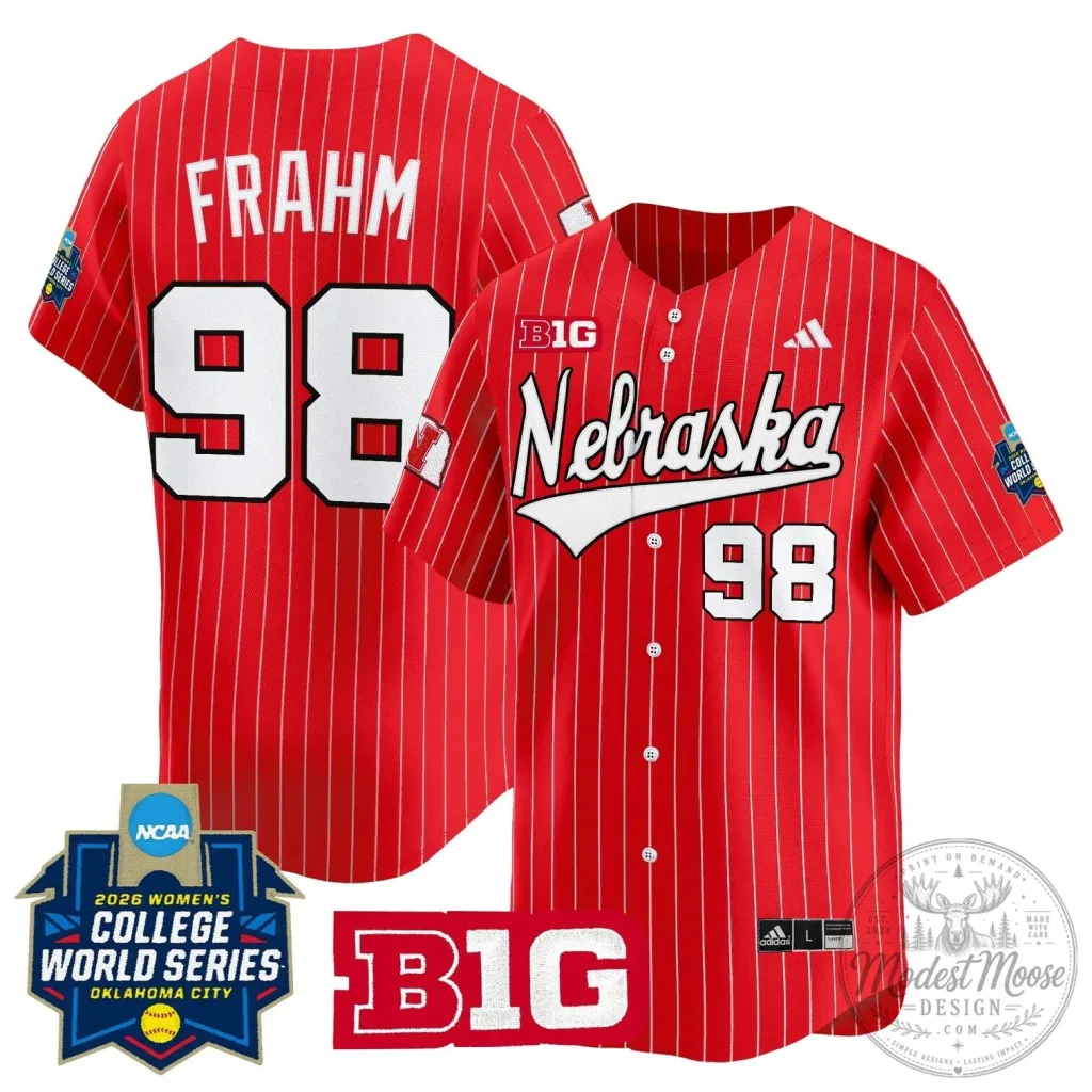 Nebraska Cornhuskers Softball 2026 Women's College World Series Baseball Jersey