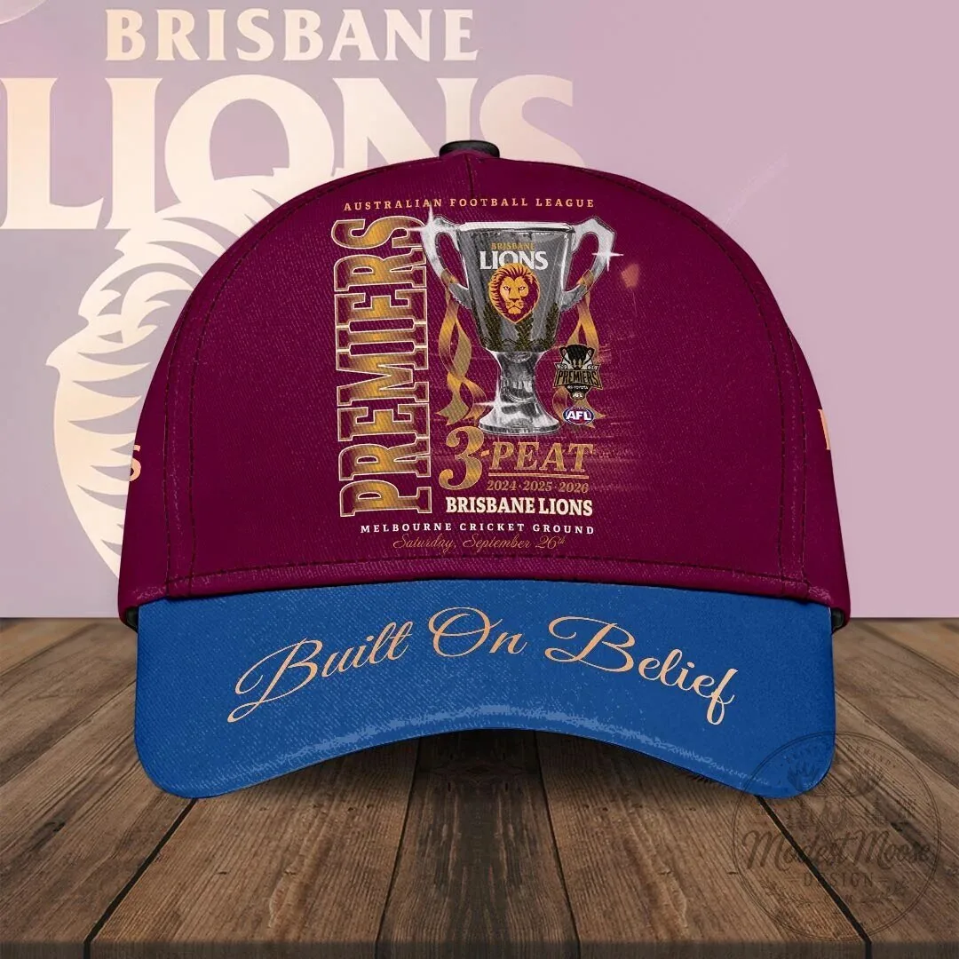 Brisbane Lions Australian Football League Premiers 3-Peat Fan Cap Hat 1 Brisbane Lions Australian Football League Premiers 3-Peat Fan Cap Hat