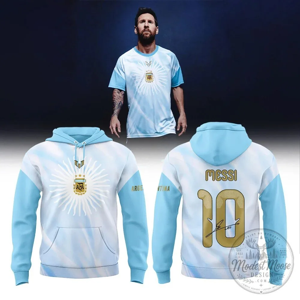 Lionel Messi Argentina National Team Soccer Hoodie with Number 10