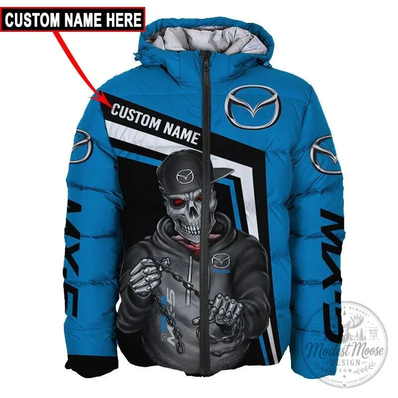Mazda Skull Custom Name Blue and Black Racing Car Fan Hoodie 20 Mazda Skull Custom Name Blue and Black Racing Car Fan Hoodie