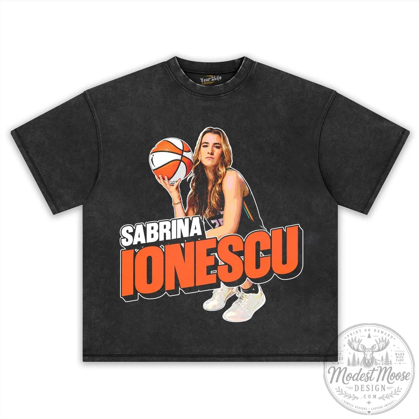 Sabrina Ionescu Vintage Basketball Player Graphic Washed Black T-Shirt 14 Sabrina Ionescu Vintage Basketball Player Graphic Washed Black T-Shirt