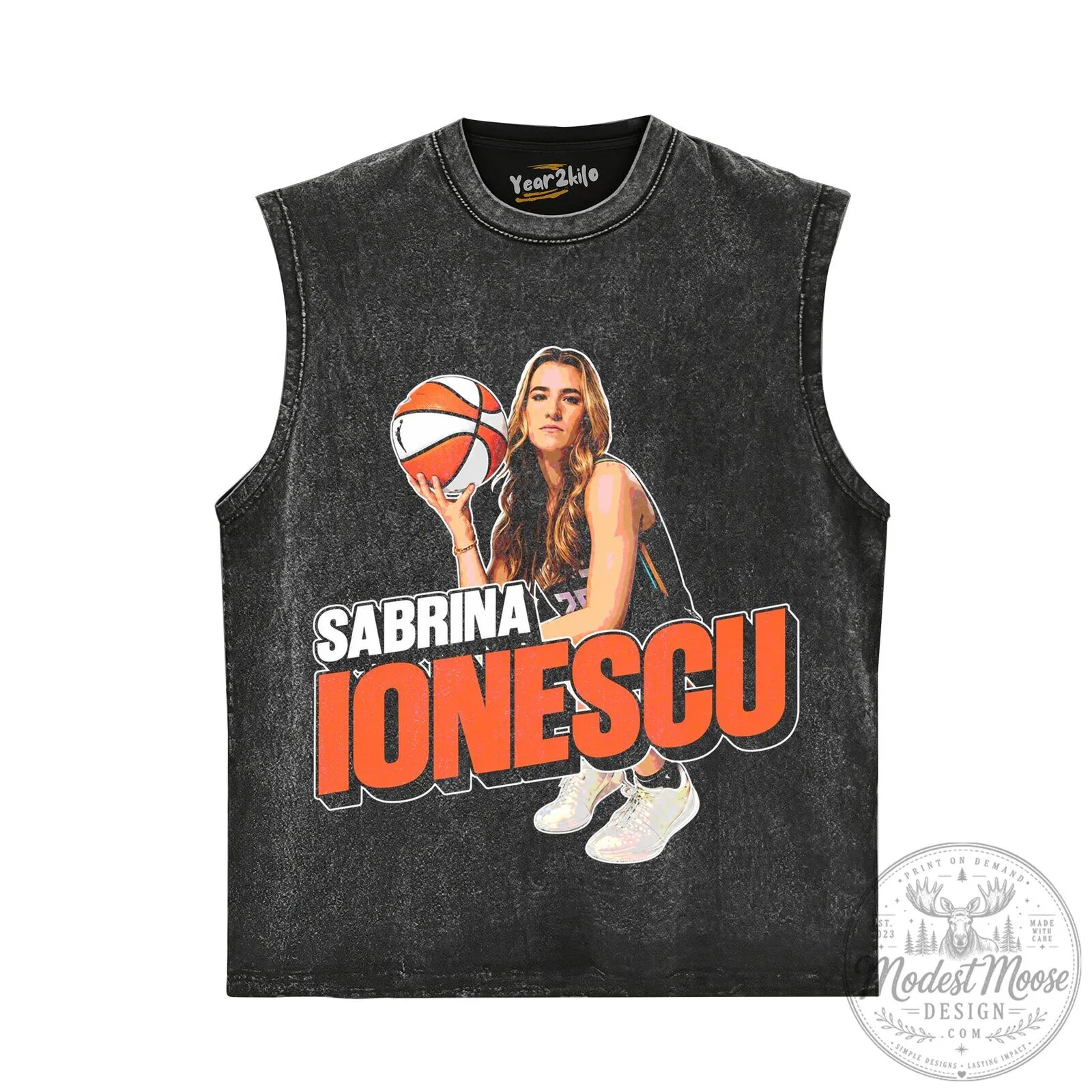 Sabrina Ionescu Vintage Basketball Player Graphic Washed Black T-Shirt 15 Sabrina Ionescu Vintage Basketball Player Graphic Washed Black T-Shirt