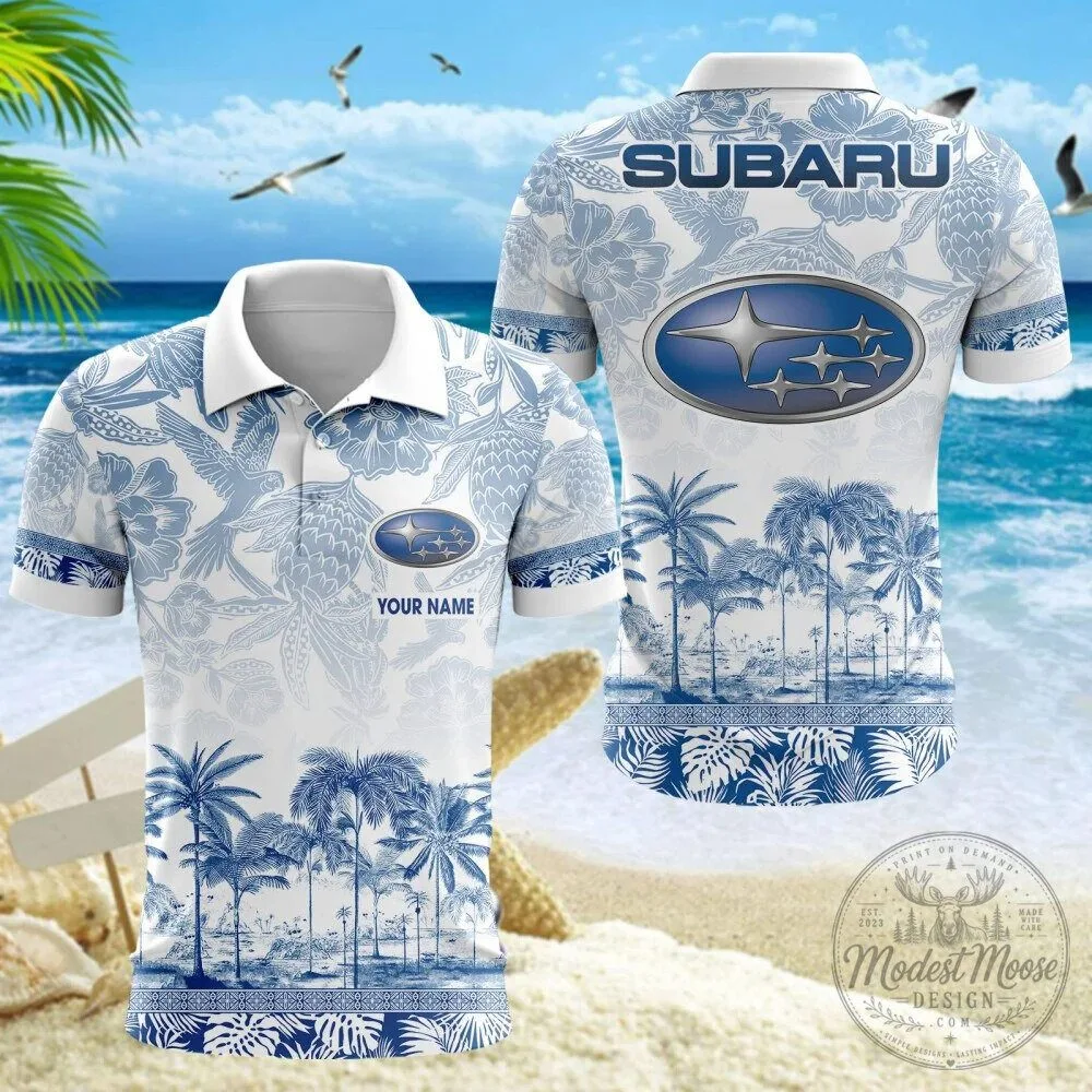Subaru Car Logo Tropical Palm Trees Hawaiian Shirt 19 Subaru Car Logo Tropical Palm Trees Hawaiian Shirt