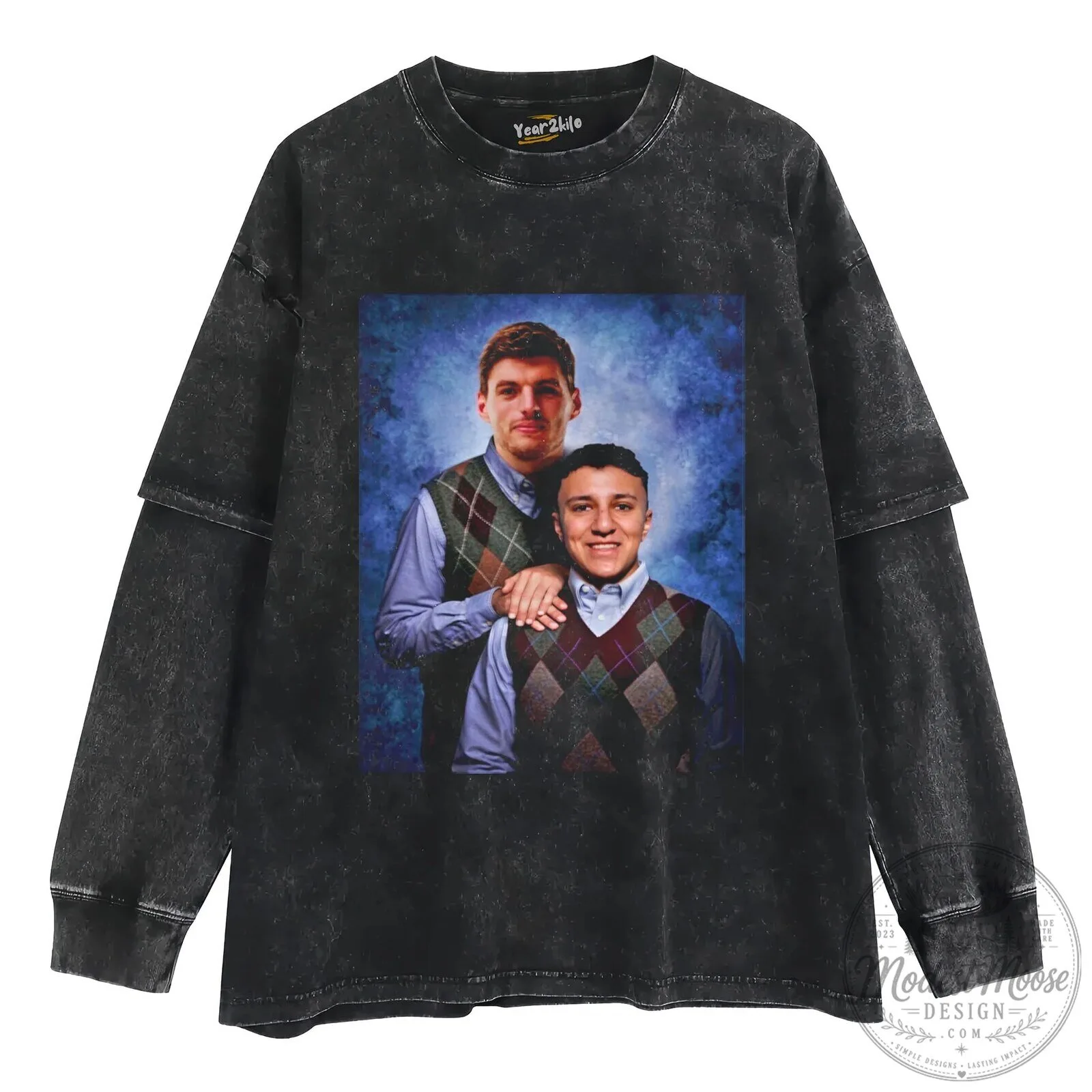 Max Isack Funny Best Friends Portrait Washed Black Graphic T-Shirt 14 Max Isack Funny Best Friends Portrait Washed Black Graphic T-Shirt