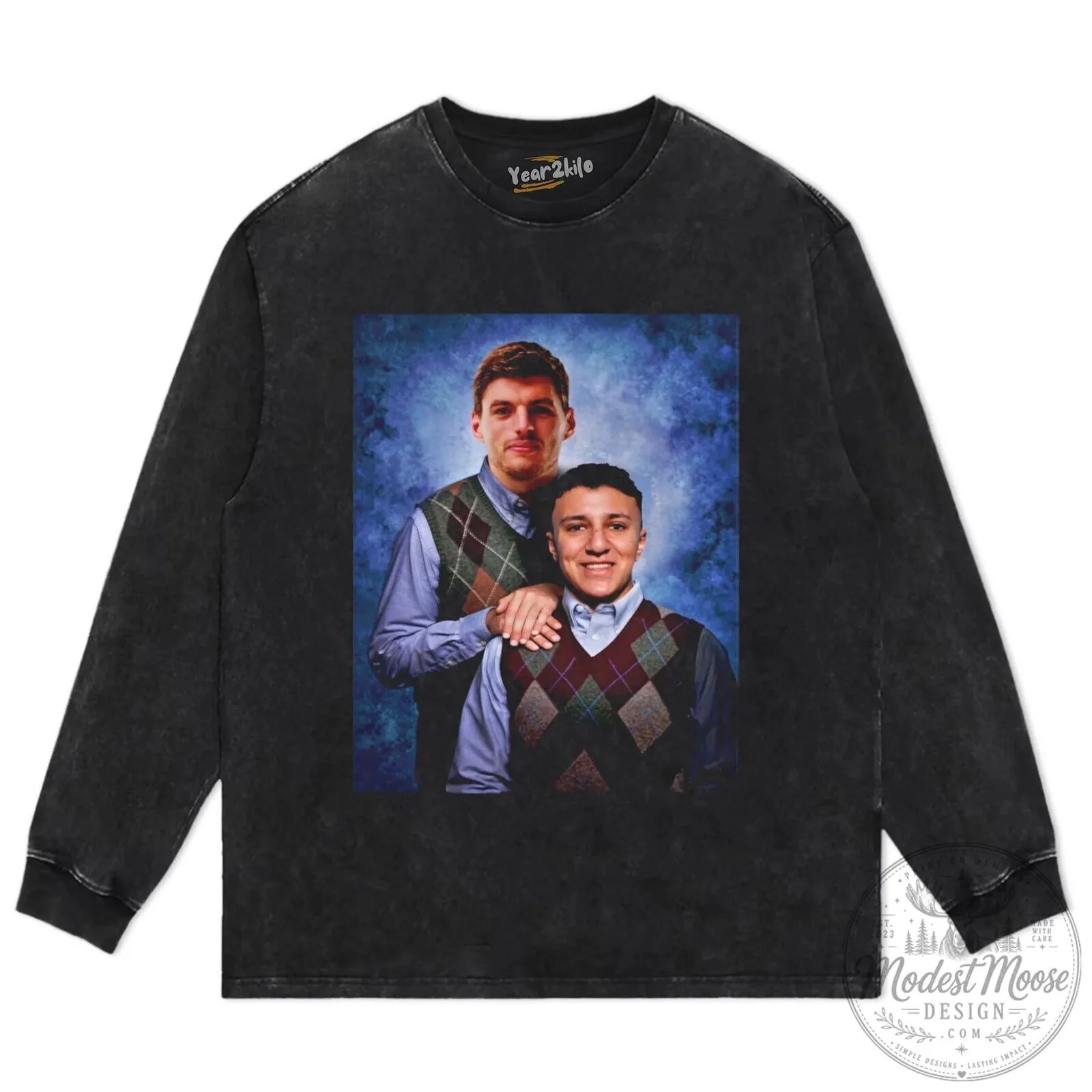 Max Isack Funny Best Friends Portrait Washed Black Graphic T-Shirt 16 Max Isack Funny Best Friends Portrait Washed Black Graphic T-Shirt