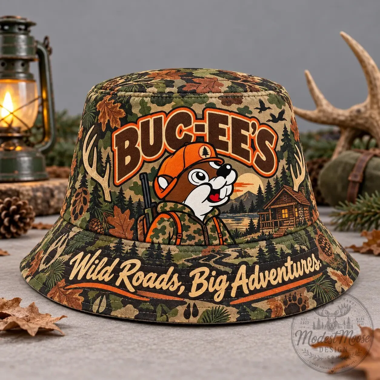 Buc-ee's Wild Roads Big Adventures Camouflage Hunting Bucket Hat