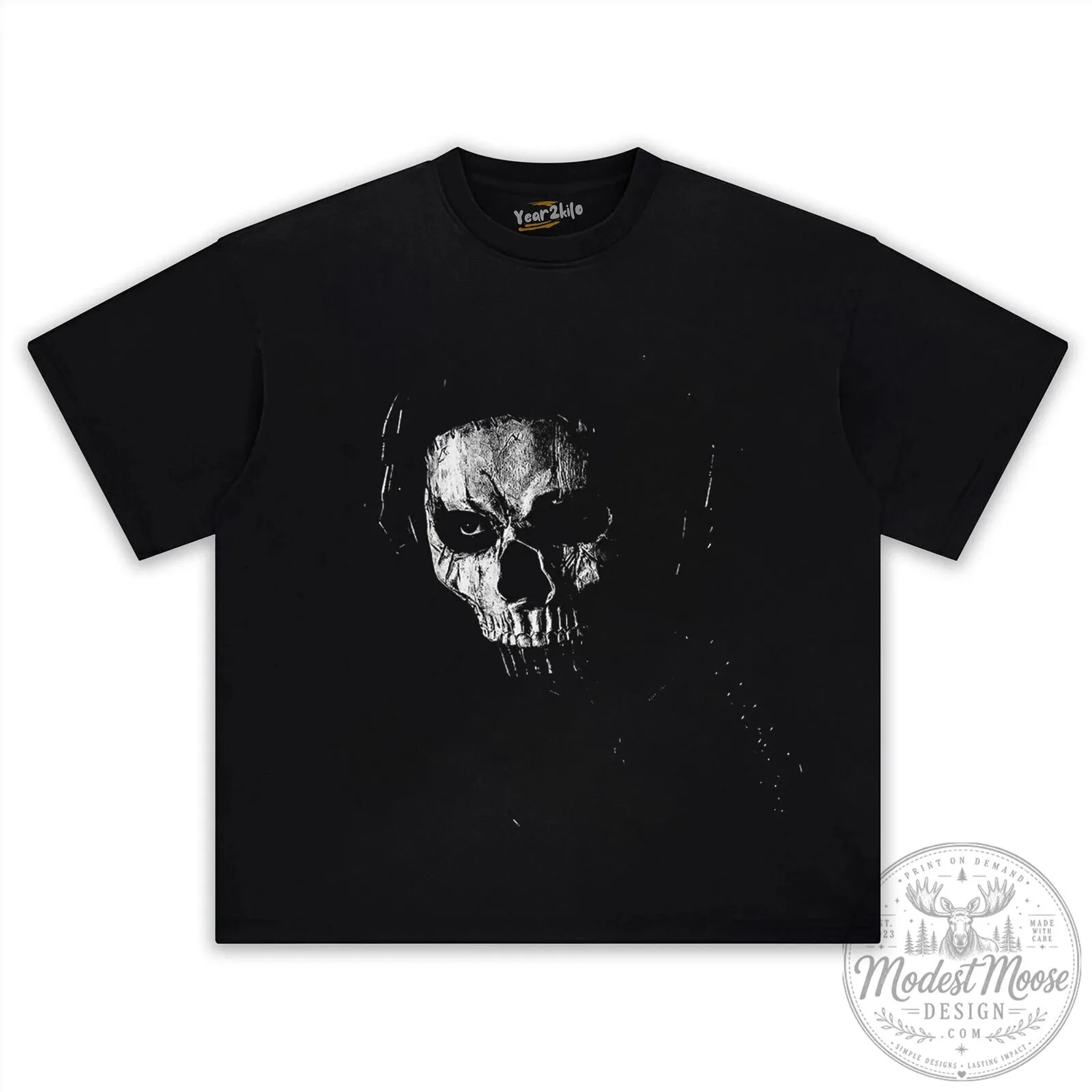 Horrible Skull Graphic Washed Black Oversized Crewneck T-Shirt 11 Horrible Skull Graphic Washed Black Oversized Crewneck T-Shirt