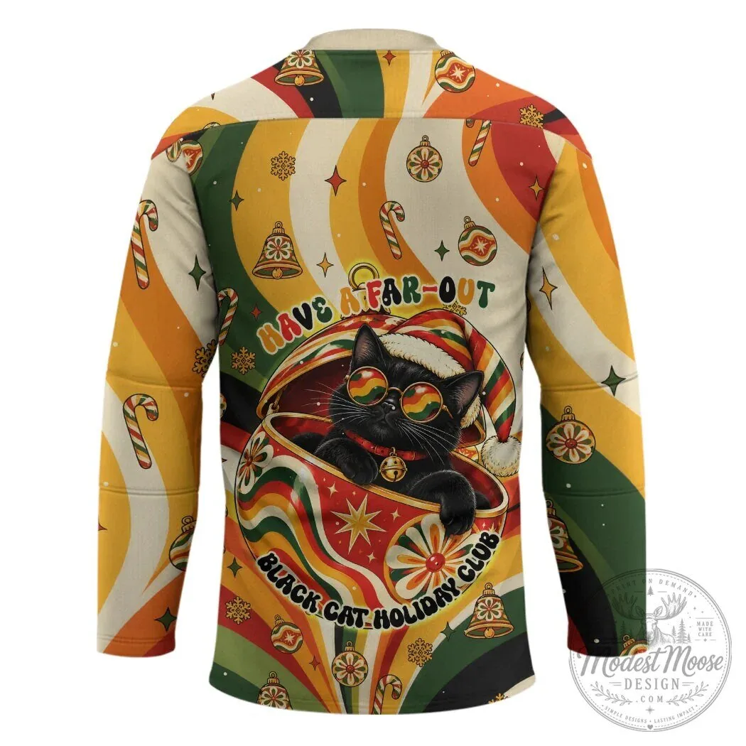 Black Cat Stay Groovy Meowy Christmas 1970s Retro Vintage Holiday Hockey Jersey 4 Black Cat Stay Groovy Meowy Christmas 1970s Retro Vintage Holiday Hockey Jersey
