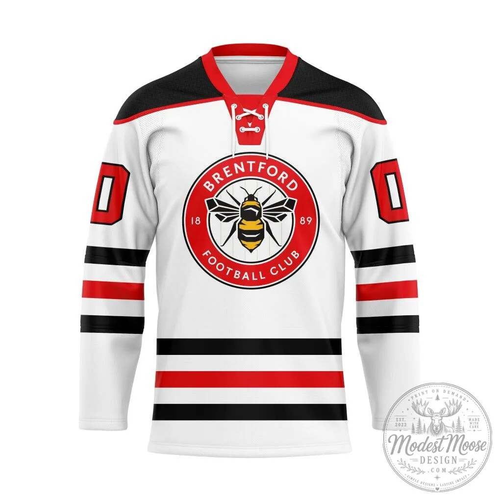 Brentford Football Club White and Red Hockey Jersey