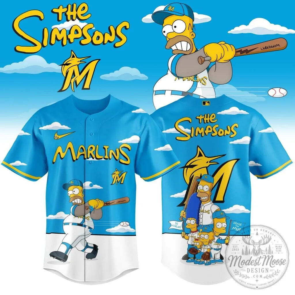 Homer Simpson Baseball Jersey from The Simpsons - Miami Marlins Edition